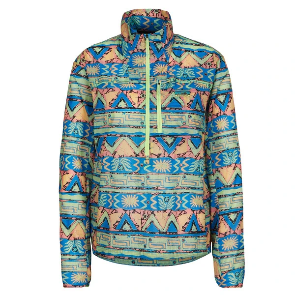 Patagonia W' S HOUDINI STASH 1/2 ZIP P/O Damen Windbreaker HIGH HOPES GEO: SALAMANDER GRE